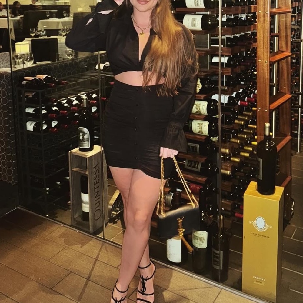 Black cut out mini dress